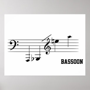 Bassonafspeelbereik Poster