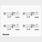 Bassonafspeelbereik Rechthoekige Sticker (Vel)