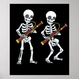 Bassonist Skeleton Basson Poster