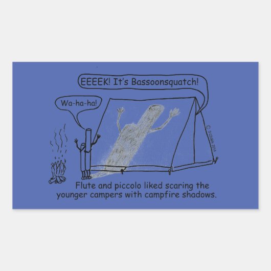Bassonsquatch Rechthoekige Sticker (Voorkant)