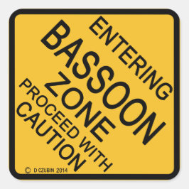 Bassonzone binnenvaren vierkante sticker