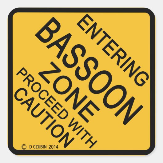 Bassonzone binnenvaren vierkante sticker (Voorkant)