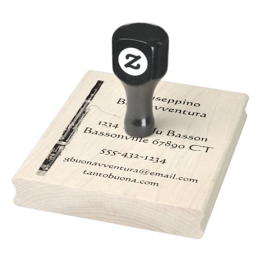 Bassoon Afbeelding met Persoonlijke Informatie Rubberstempel (Stempel)