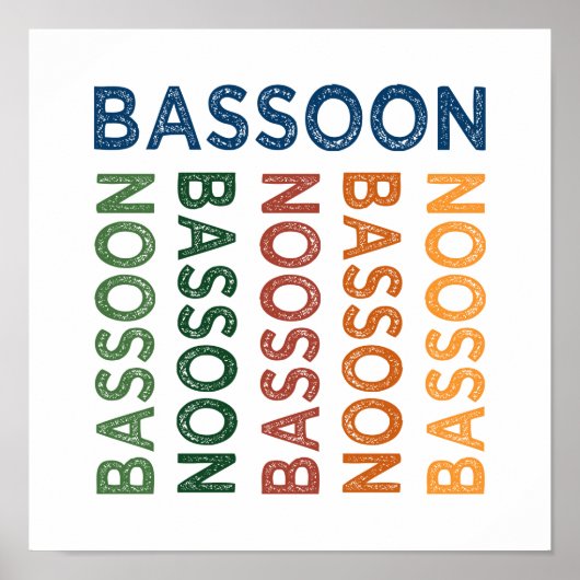 Bassoon Colorful Poster (Voorkant)
