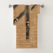 Bassoon Ensemble on Wood Grain Kijk Bad Handdoek (Insitu)