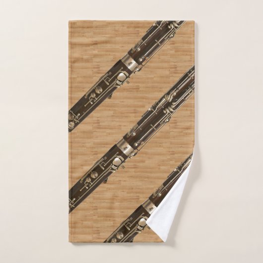 Bassoon Ensemble on Wood Grain Kijk Bad Handdoek (Handdoek)