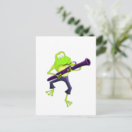 Bassoon Frog Briefkaart (Staand voorkant)