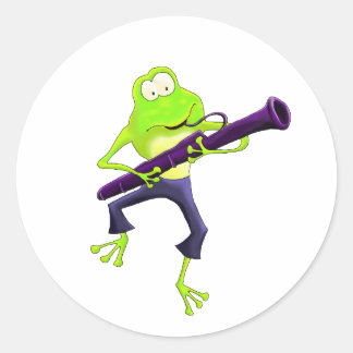 Bassoon Frog Ronde Sticker
