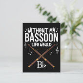 Bassoon Gift Mannen Band Player Jazz Music Bassoni Briefkaart (Staand voorkant)