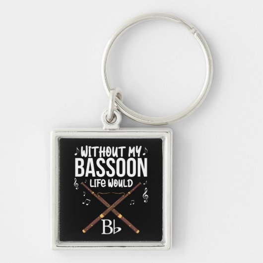 Bassoon Gift Mannen Band Player Jazz Music Bassoni Sleutelhanger (Voorkant)