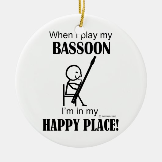 Bassoon Happy Place Keramisch Ornament (Voorkant)