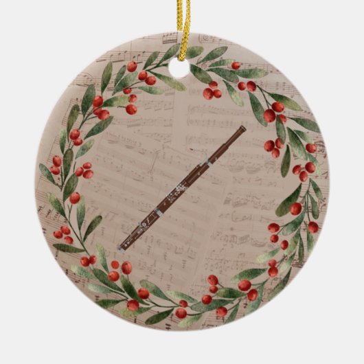 Bassoon kerstornament Orchestra Music Gift Keramisch Ornament (Voorkant)