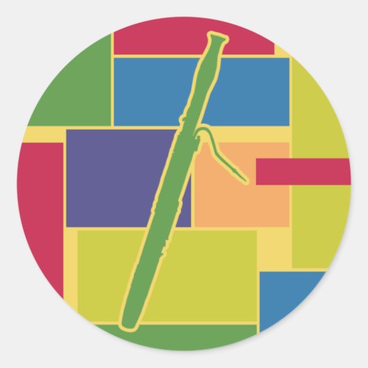 Bassoon Kleurblokken Sticker (Voorkant)