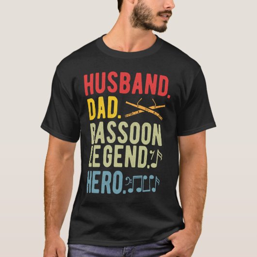 Bassoon Legend Bassoonist Dad T-shirt (Voorkant)