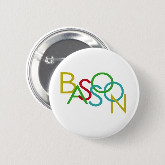 BASSOON Letters Ronde Button 5,7 Cm (Voorkant /achterkant)