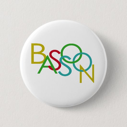 BASSOON-letters Ronde Button 5,7 Cm (Voorkant)