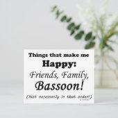 Bassoon maakt me gelukkig briefkaart (Staand voorkant)