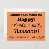 Bassoon maakt me gelukkig briefkaart (Voorkant / Achterkant)