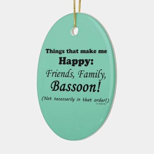 Bassoon maakt me gelukkig keramisch ornament (Links)