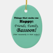 Bassoon maakt me gelukkig keramisch ornament (Voorkant)