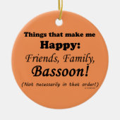 Bassoon maakt me gelukkig keramisch ornament (Voorkant)