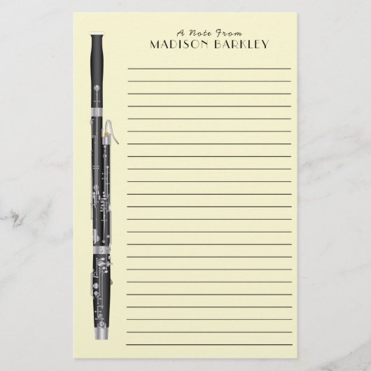 Bassoon muziekleraar briefpapier (Voorkant)