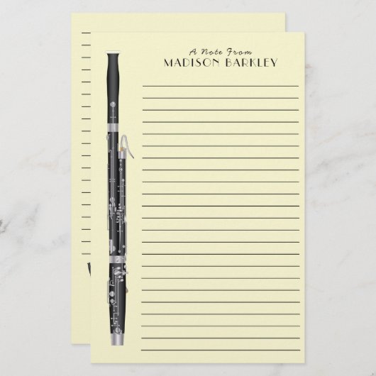 Bassoon muziekleraar briefpapier (Voorkant / Achterkant)