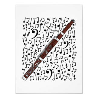 Bassoon muzieknoten Woodwind muziekleraar Foto Afdruk