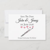 Bassoon Muzikant bruiloft Save the Date (Voorkant)