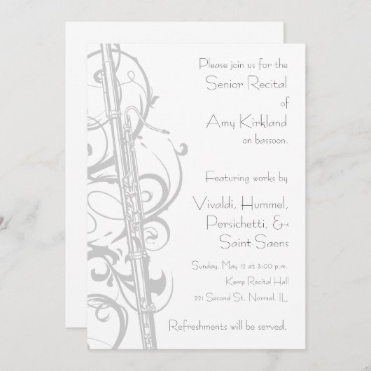 Bassoon Overweging Kaart (Voorkant / Achterkant)