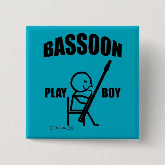 Bassoon Play Boy Vierkante Button 5,1 Cm (Voorkant)