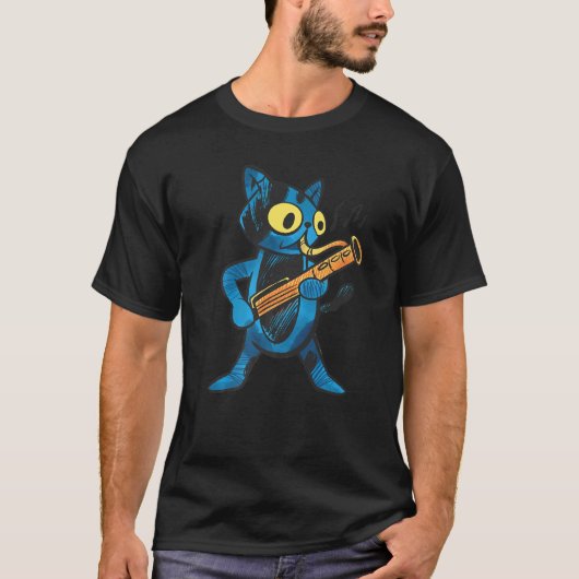 Bassoon player cat windwood musicians t-shirt (Voorkant)