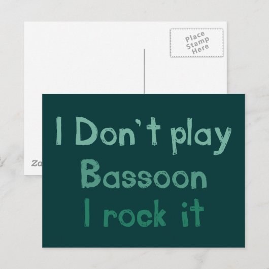 Bassoon Rock It Briefkaart (Voorkant / Achterkant)