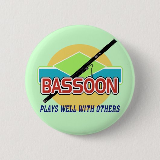 Bassoon speelt goed ronde button 5,7 cm (Voorkant)