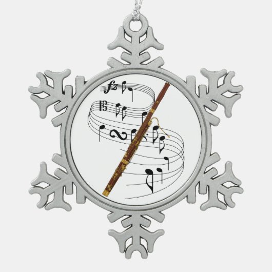 Bassoon Tin Sneeuwvlok Ornament (Voorkant)