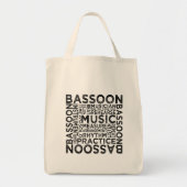 Bassoon Typografie Tote Bag (Voorkant)