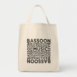 Bassoon Typografie Tote Bag