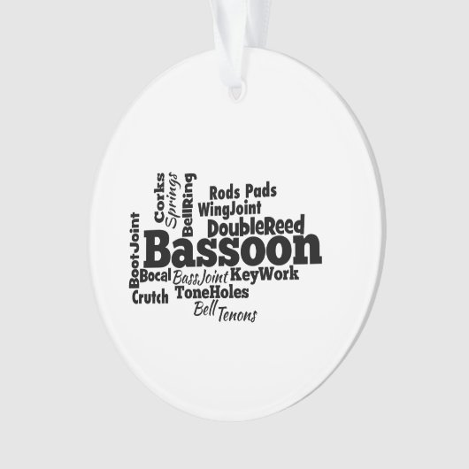 Bassoon Word Cloud Ornament (voorkant)