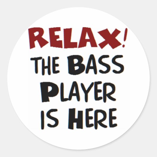 basspeler hier ronde sticker (Voorkant)