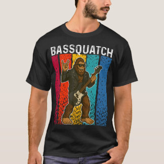 Bassquatch Bigfoot die Basgitaar Speelt Funny Sasq T-shirt