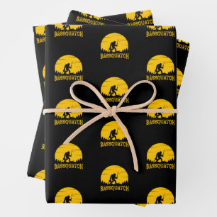 Bassquatch Bigfoot Sasquatch Vollemaan Hengel Viss Inpakpapier Vel