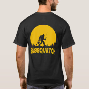 Bassquatch Bigfoot Sasquatch Volmaansvisserij T-shirt
