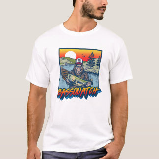 Bassquatch! Funny Bass Vist Sasquatch Retro 80S T-shirt