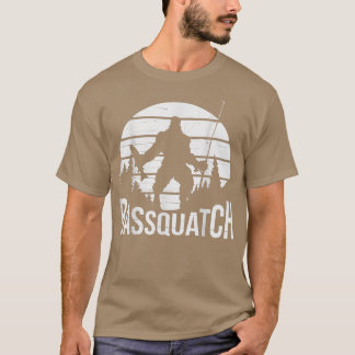 Bassquatch Funny Bigfoot Vist outdoor Retro 40 T-shirt