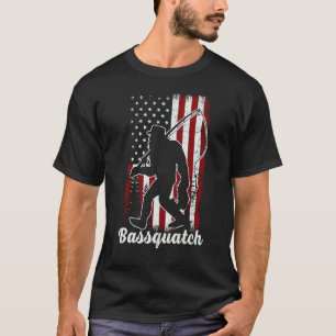 Bassquatch vissen vader vaderdag cadeau grappig 4e t-shirt