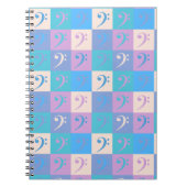 Basssleutelpatroon Pastel Notitieboek (Voorkant)