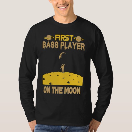 Bassspeler Op De Maan T-shirt (Voorkant)