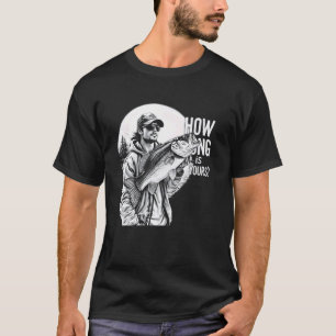 Bassvissen Heren Tee Baars Vis Ontwerp Hoe lang is T-shirt
