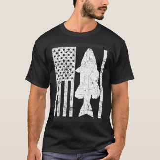Bassvissen USA Amerikaanse vlag Visser Largemouth T-shirt