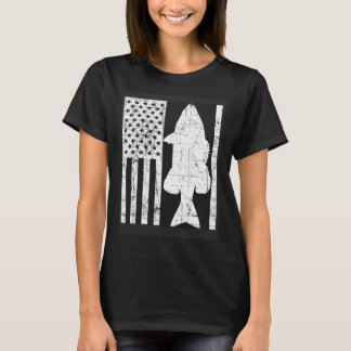Bassvissen USA Amerikaanse vlag Visser Largemouth T-shirt